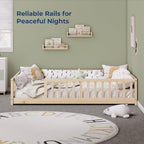 Full Montessori Floor Bed with Rails