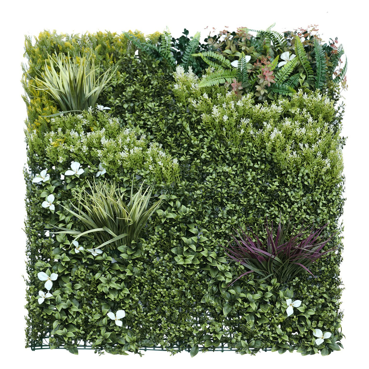 ECOOPTS 20"x20" Faux Ivy Privacy Fence Screen Artificial Boxwood Panels Topiary Hedge Plants for Indoor Outdoor Decoration, #3 Mixed Leaves, 28 Packs