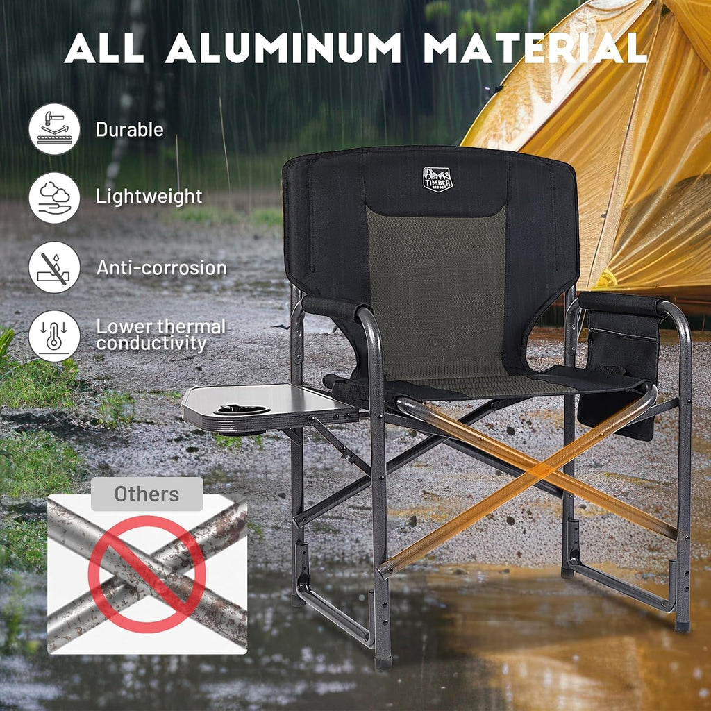 TIMBER RIDGE Aluminum Oversized Camping Chair, Support 400lbs