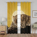 Sun Leopard Curtains 2 Panels, Sunburst Cheetah Blackout Curtains