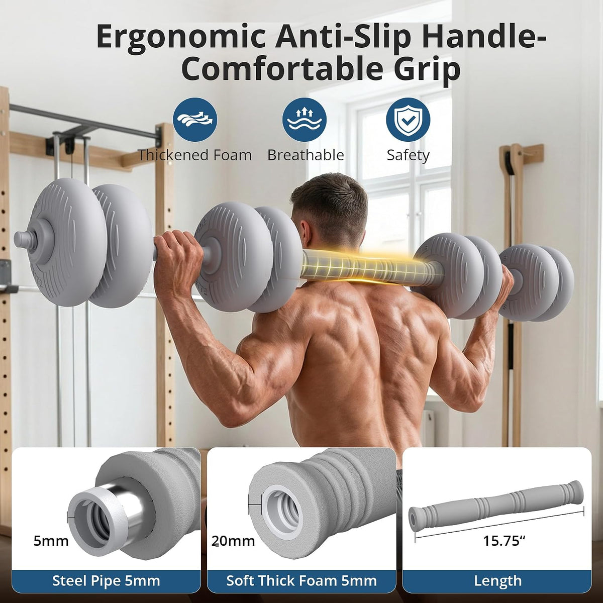 RYGEO Adjustable Dumbbell Set 22lb/44lb/66lb/80lbs Free Weights and Connector, Convert to Barbell, Kettlebells, All Floor Friendly Soft-shell Dumbbells, Home Gym Fitness for Men Women