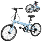 Superday 20 Inch Folding Bike, 7-Speed Lightweight Foldable Bike for City Commuting, Folding Bicycle with V Brake Adjustable Stem, Folding Bikes for Adults/Men/Women/Teenagers(Black/White/Blue/Pink)