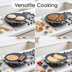 Kitchen King Jumbo Non Stick Dosa Tawa/Roti Pan – Large Heavy Gauge Aluminium Comal Griddle, PFOA Free Flat Tawa for Dosa, Roti, Chapati & Pancakes, Easy Clean Cookware (50cm / 20")