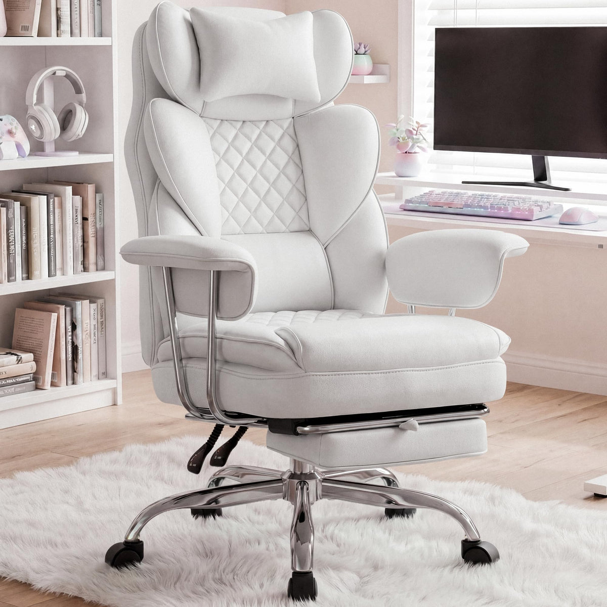 N-GEN GAMING Big and Tall Gaming Chair with Footrest, Reclining Chair,Black