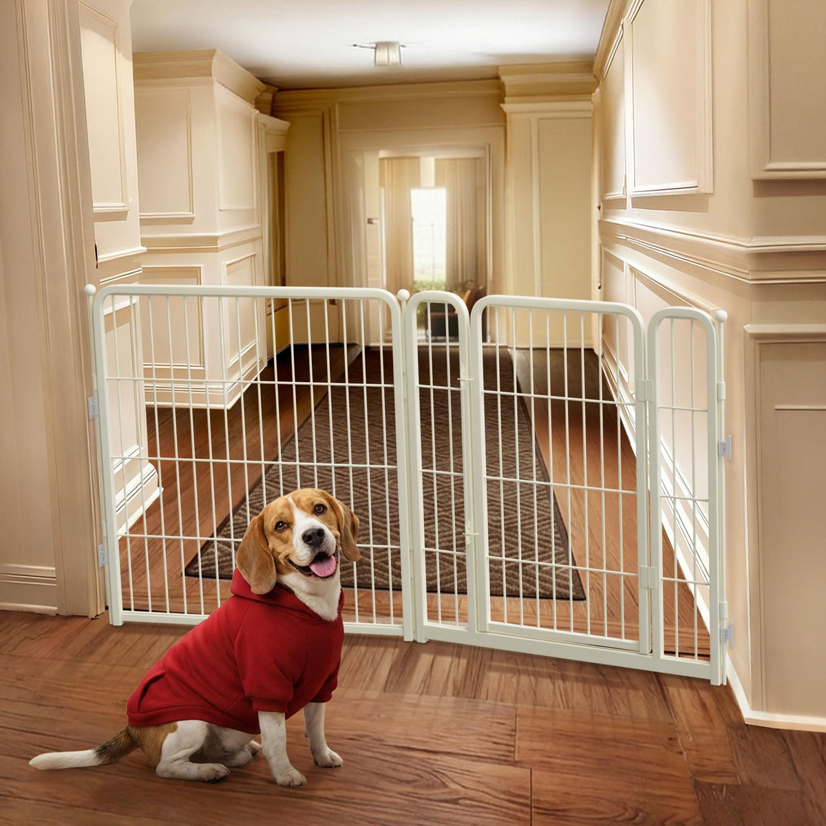 FXW Dog Gate, Extra Wide Adjustable for Openings Up to 111", 32" H