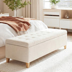 Joveco 51 Inch Storage Bench,Leather Tufted Storage Ottoman with Legs