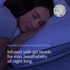 DreamyBlue Gusseted Sapphire Pillow, Shredded Memory Foam, Queen