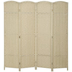 HOMCOM Room Divider 8 Panel Folding Privacy Screen 5.6' Tall Nature Wood