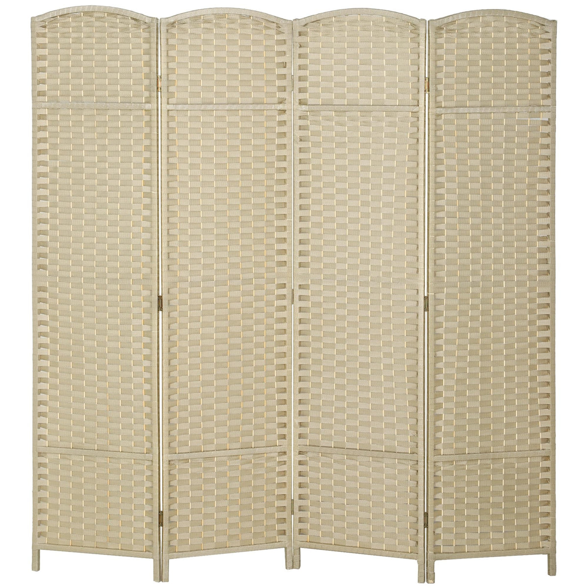 HOMCOM Room Divider 8 Panel Folding Privacy Screen 5.6' Tall Nature Wood