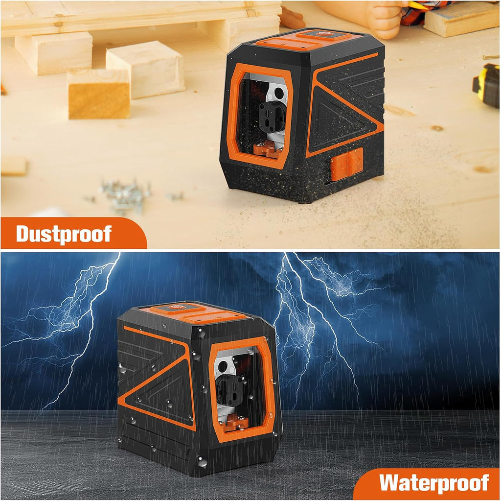 Laser Level with Tripod, 120 feet Green Cross Line Self Rotary Leveling Laser Level, Vertical and Horizontal Line, Rotatable 360 Degree, Manual Self leveling and Pulse Mode,IP54 Waterproof & Battery1