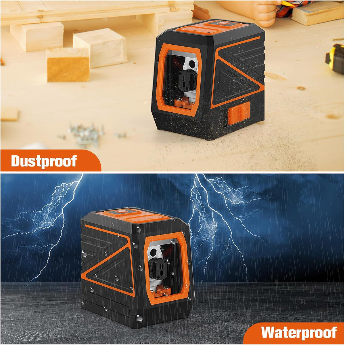 Laser Level with Tripod, 120 feet Green Cross Line Self Rotary Leveling Laser Level, Vertical and Horizontal Line, Rotatable 360 Degree, Manual Self leveling and Pulse Mode,IP54 Waterproof & Battery1
