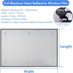 37'' x 107'' Aluminum Foil Window Covering, Summer Heat Uv Blocking Window Shades Roller Shades/Thermal Insulation Panels/Boards for Sliding Glass Door Rv & Garage Walls, Balcony/terrace/pergola
