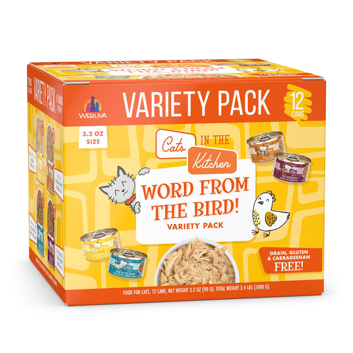 Weruva Cats in the Kitchen, Kitchen Cuties Variety Pack, Wet Cat Food, 6oz Cans (Pack of 24)