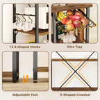 SUPERJARE Large Bakers Rack with Power Outlets, 39.6 Inches Microwave Stand