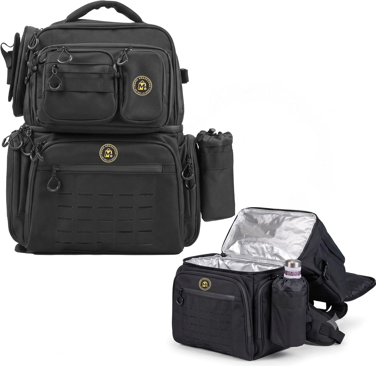 Hiking & Fishing Backpack with Cooler Compartment - Detachable Waist Bag - Water-Resistant Zipper - Fits 8 Tackle Boxes & Charging Port - Rod Holder & 40L Capacity - Gear Organizer Backpack Cooler