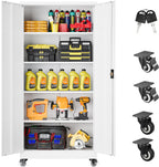 SISESOL 75" Tall Metal Storage Cabinet with Wheels,Rolling Garage Storage Cabinet with Lock,Black Metal Cabinets with Wheels and Shelves,Deep Heavy Duty Tool Locker for Garage,Home,Office,Shop