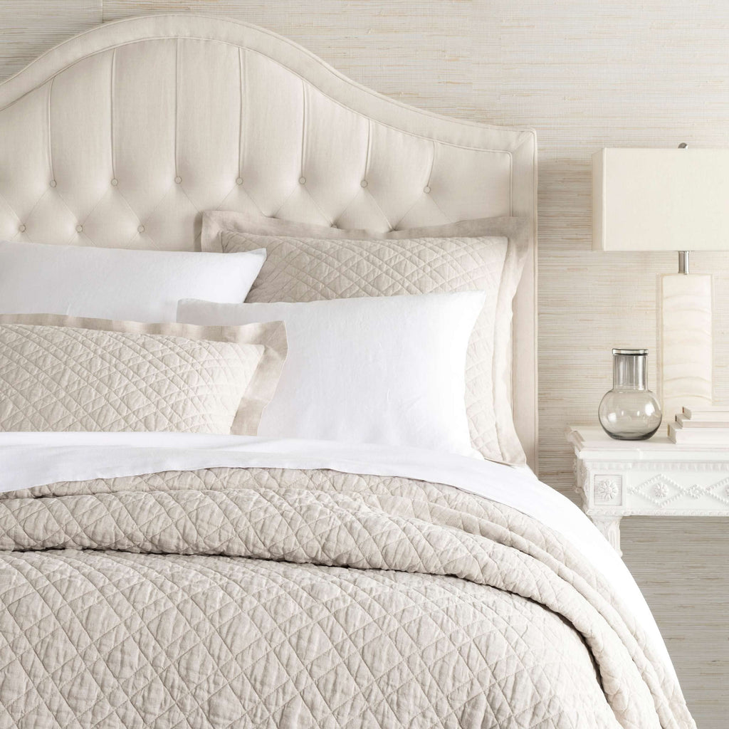 Pine Cone Hill Washed Linen Ivory Solid Linen Quilt, King