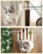 FourFurPets Large Cat Tree with Leaves, 72.8" Tall Cat Tower, Anti-tip Kit