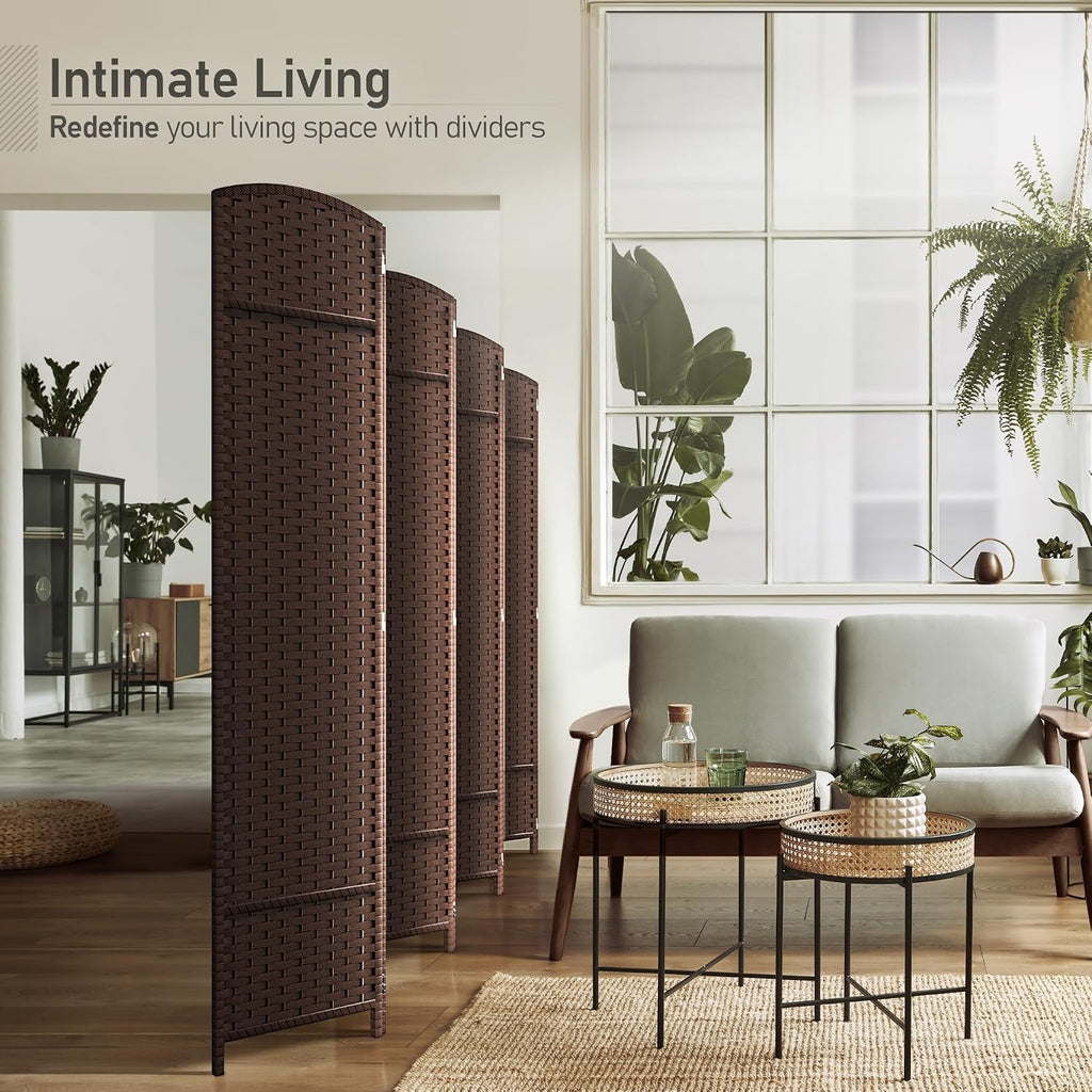 Sorbus Foldable Room Divider, Mesh Privacy Screen (8 Panel, Chocolate)
