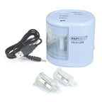 Rapesco 1447 Automatic Electric USB/Battery Pencil Sharpener, Power Blue