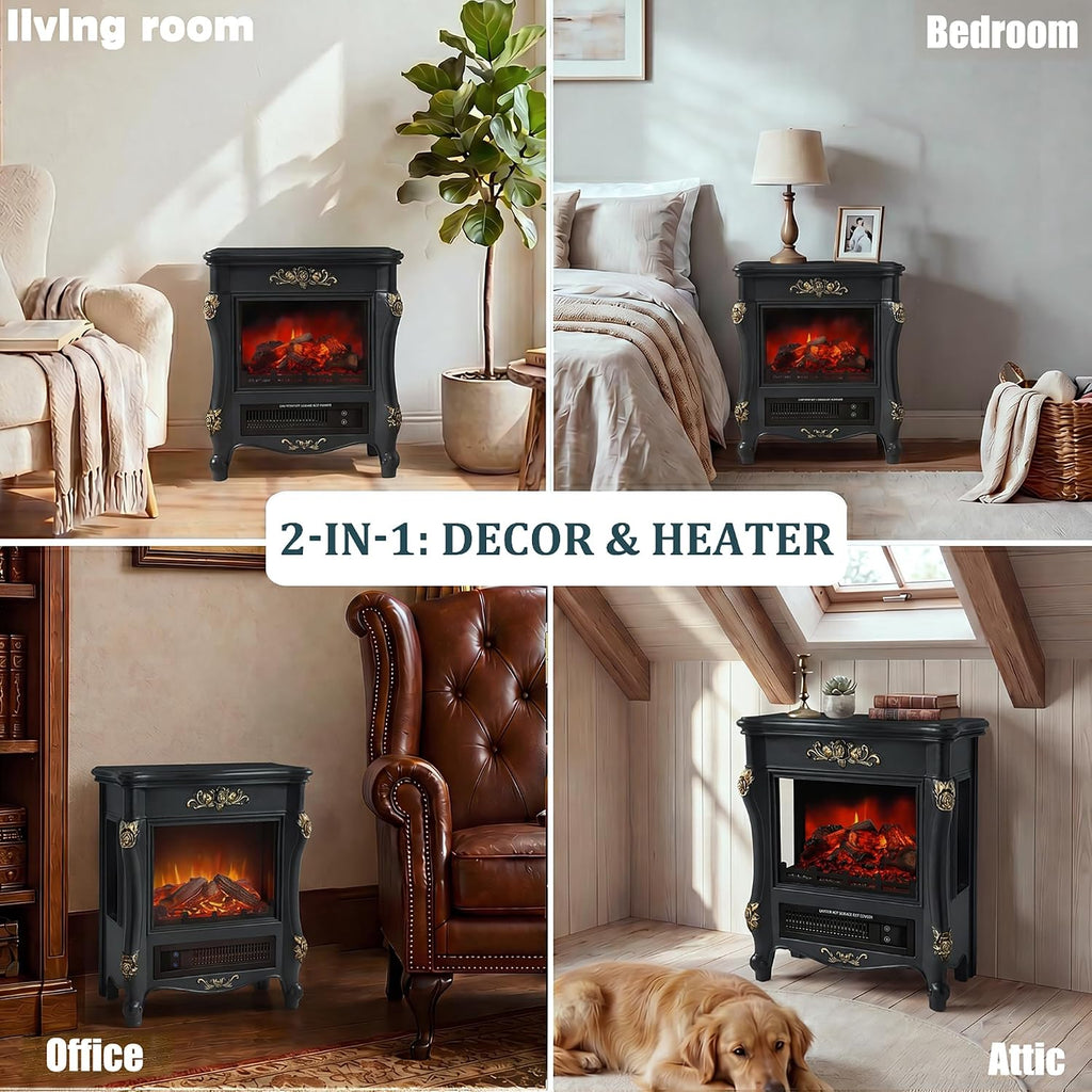 LIVILAND 1500W Electric Fireplace Stove, Indoor Space Heater