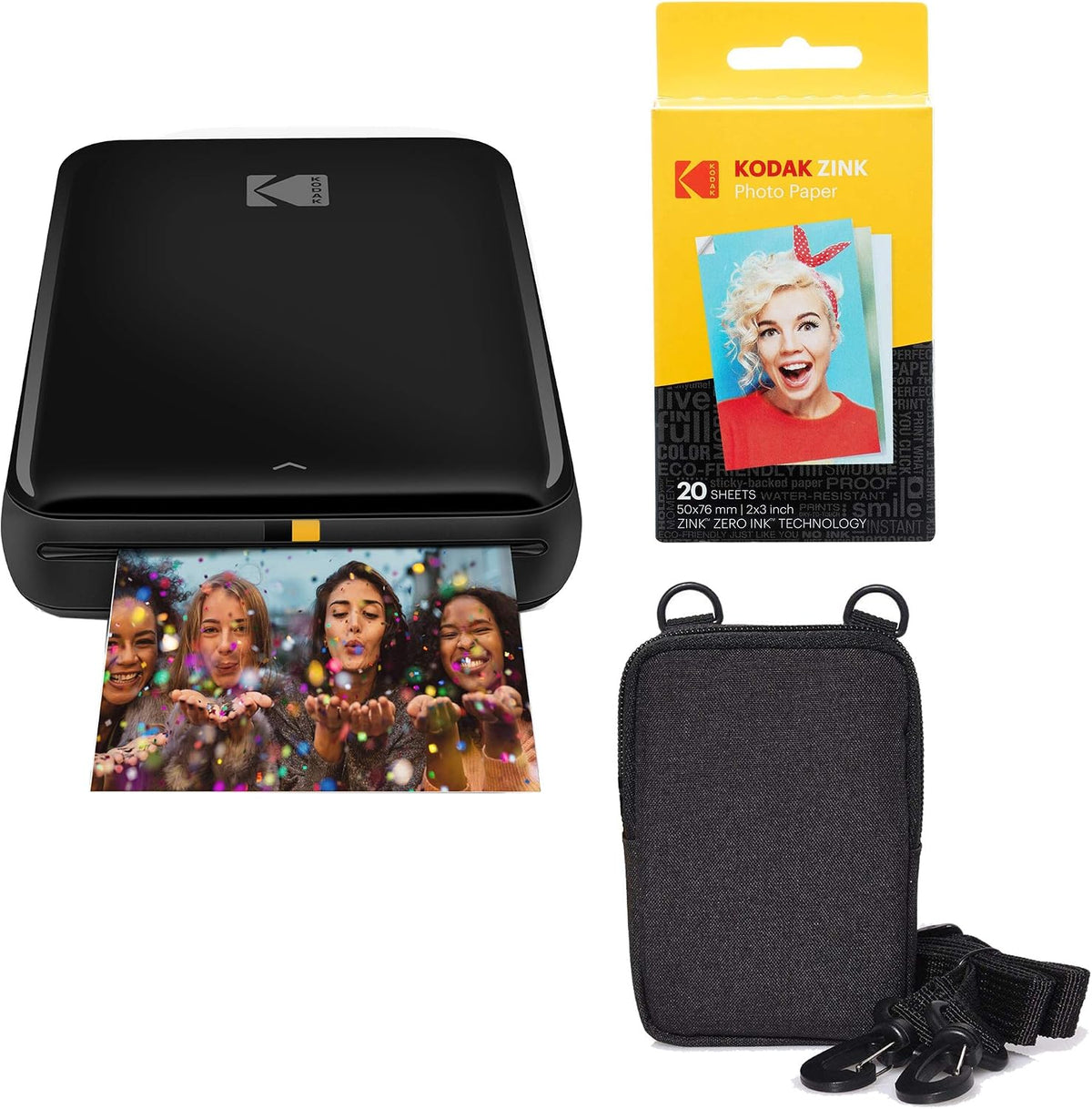 KODAK Step Wireless Mobile Photo Mini Printer (White) Go Bundle