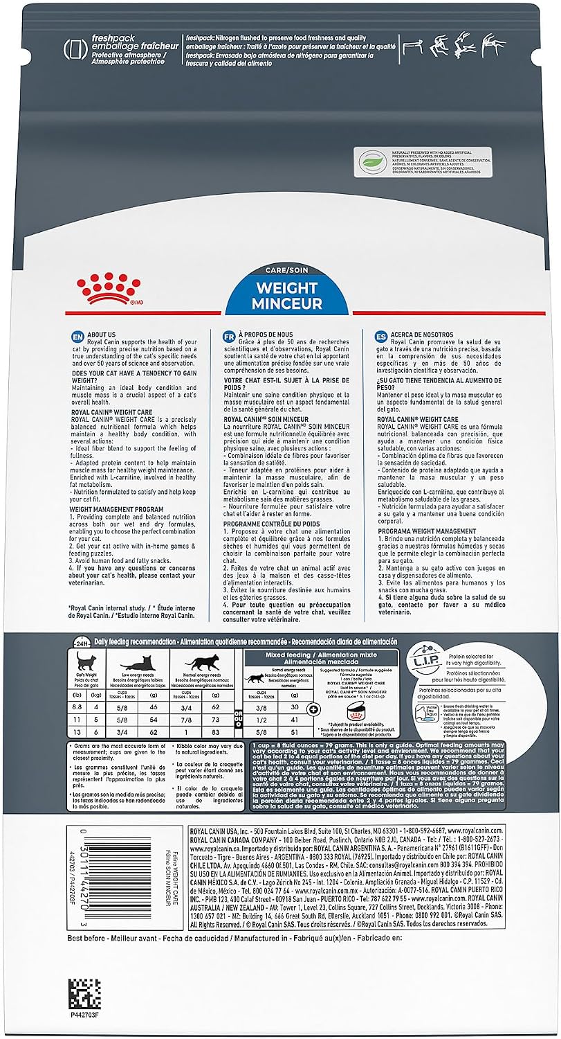 Royal Canin Feline Care Nutrition Weight Care Adult Dry Cat Food, 14 lb Bag