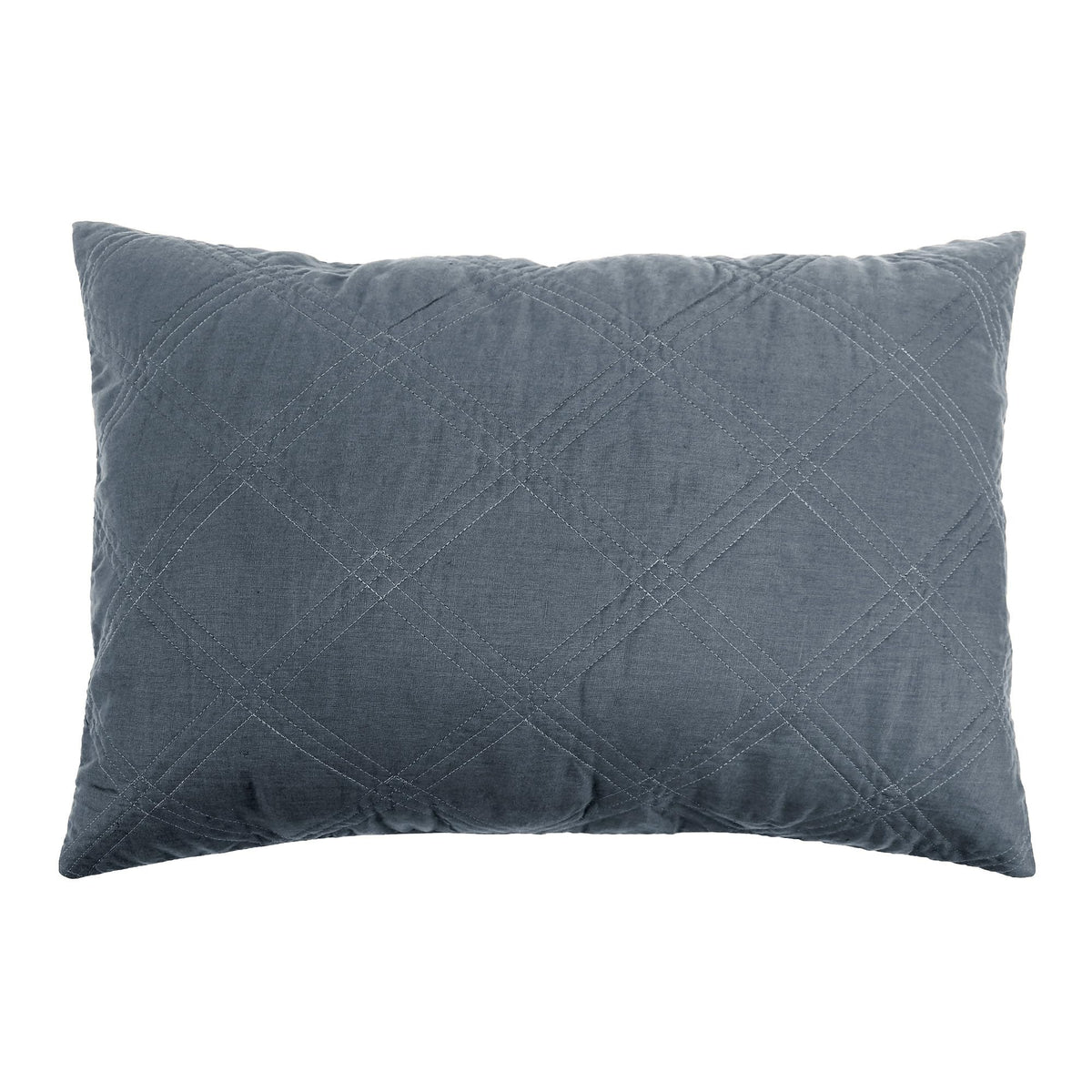 Levtex Home - 100% French Flax Linen Front/100% Cotton Back - Quilted Throw - French Flax Washed Linen - Charcoal - Throw Size (50 x 60in.)
