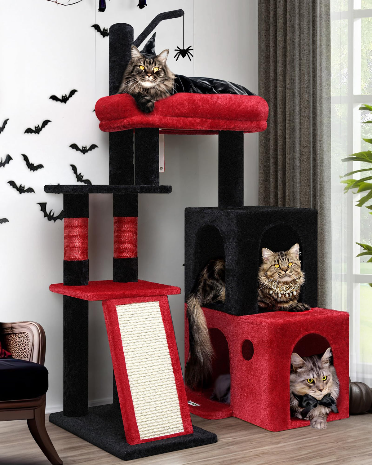 Globlazer Maine Coon Cat Tower for Indoor Adult Cats, F50, Light Grey