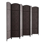 HALLYBEE Room Divider Panel,8 Panel Partition Room Dividers, Dark Mocha