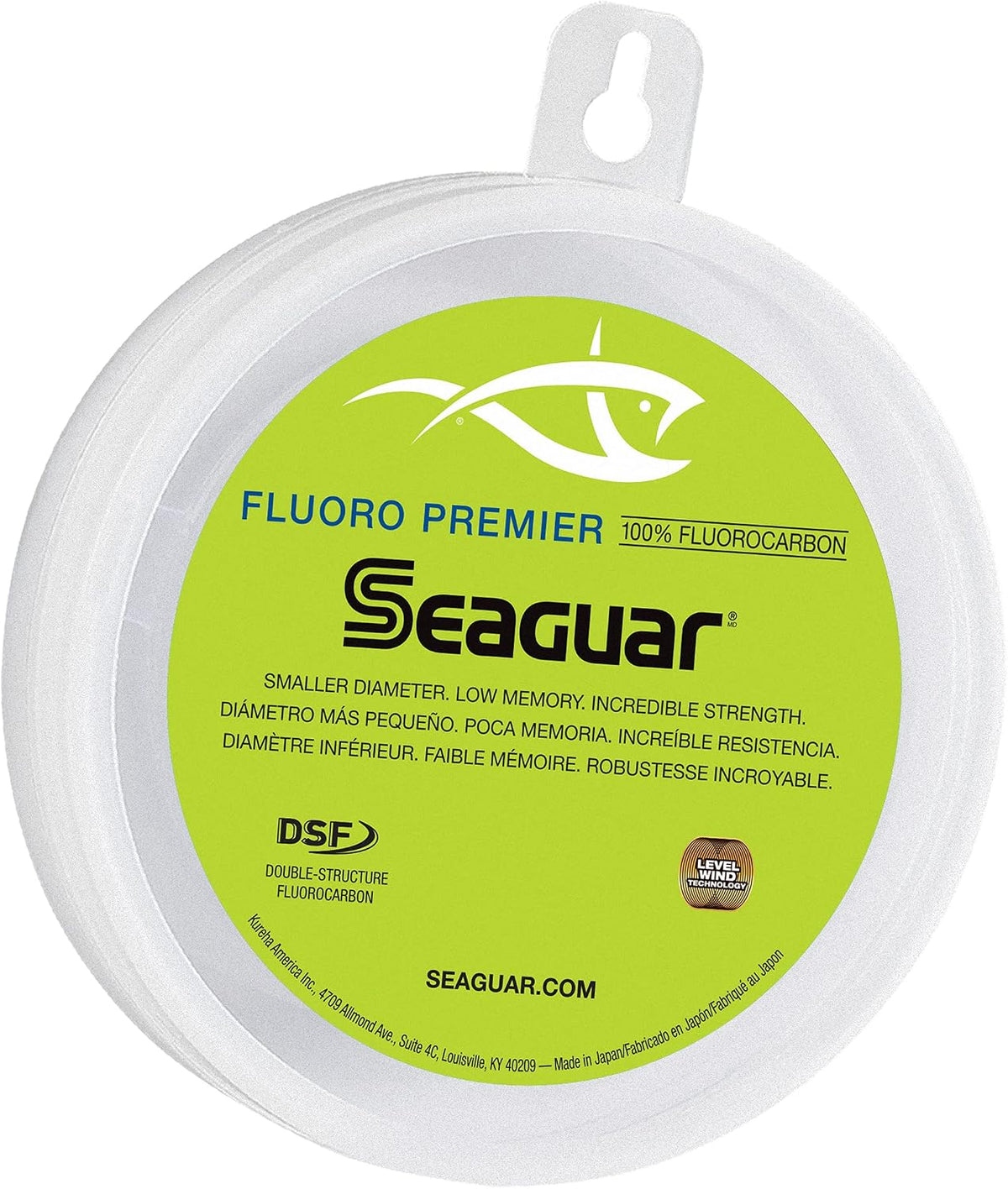Seaguar Fluoro Premier Saltwater Fishing Line Shock Leader, 100% Fluorocarbon, Multiple Sizes