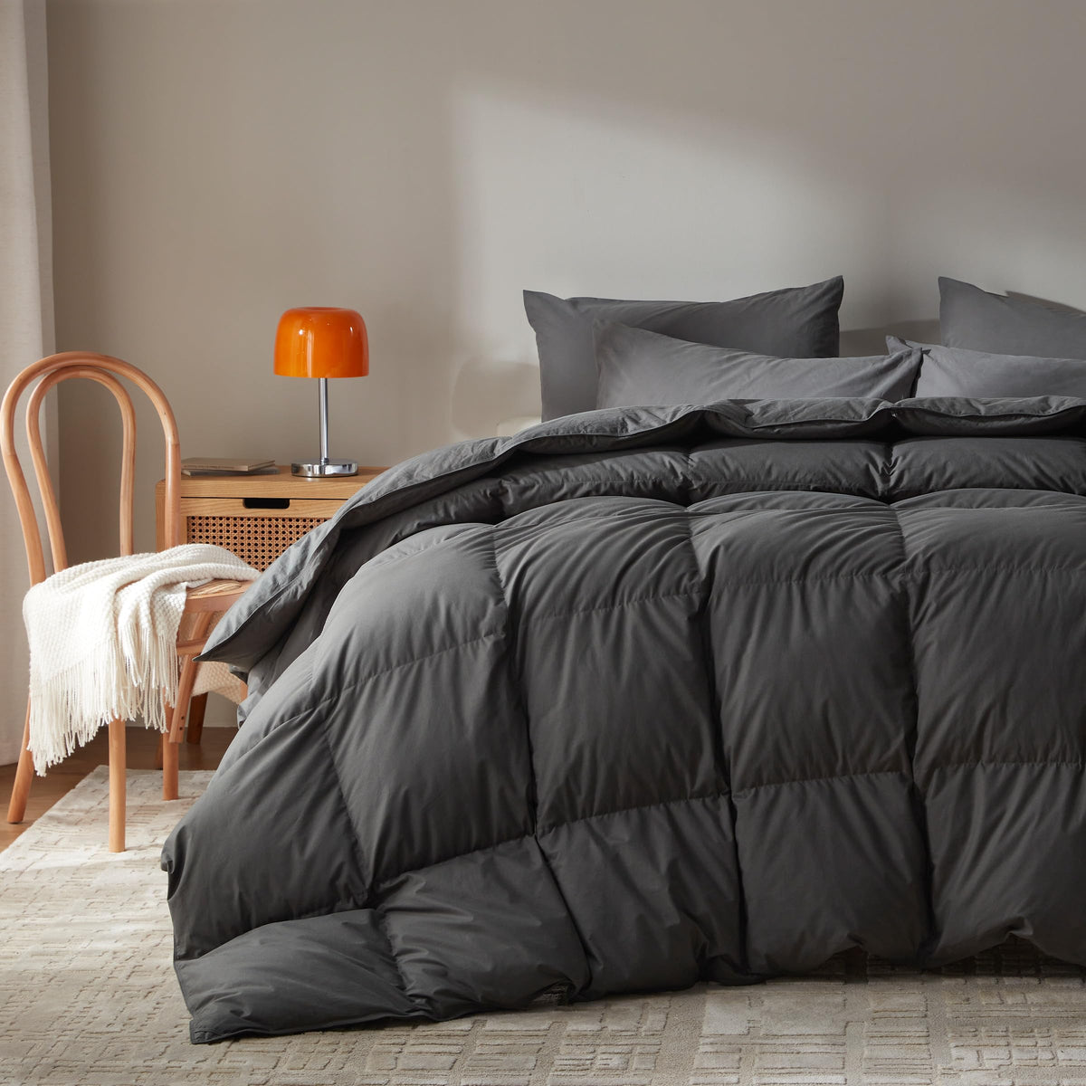 Goose Feather Down Comforter Queen,100% Organic Cotton Duvet Insert