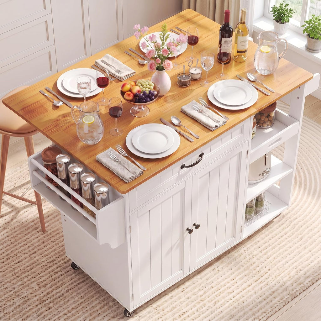 Gizoon Update 41.7" W Kitchen Island, Kitchen Island with Storage