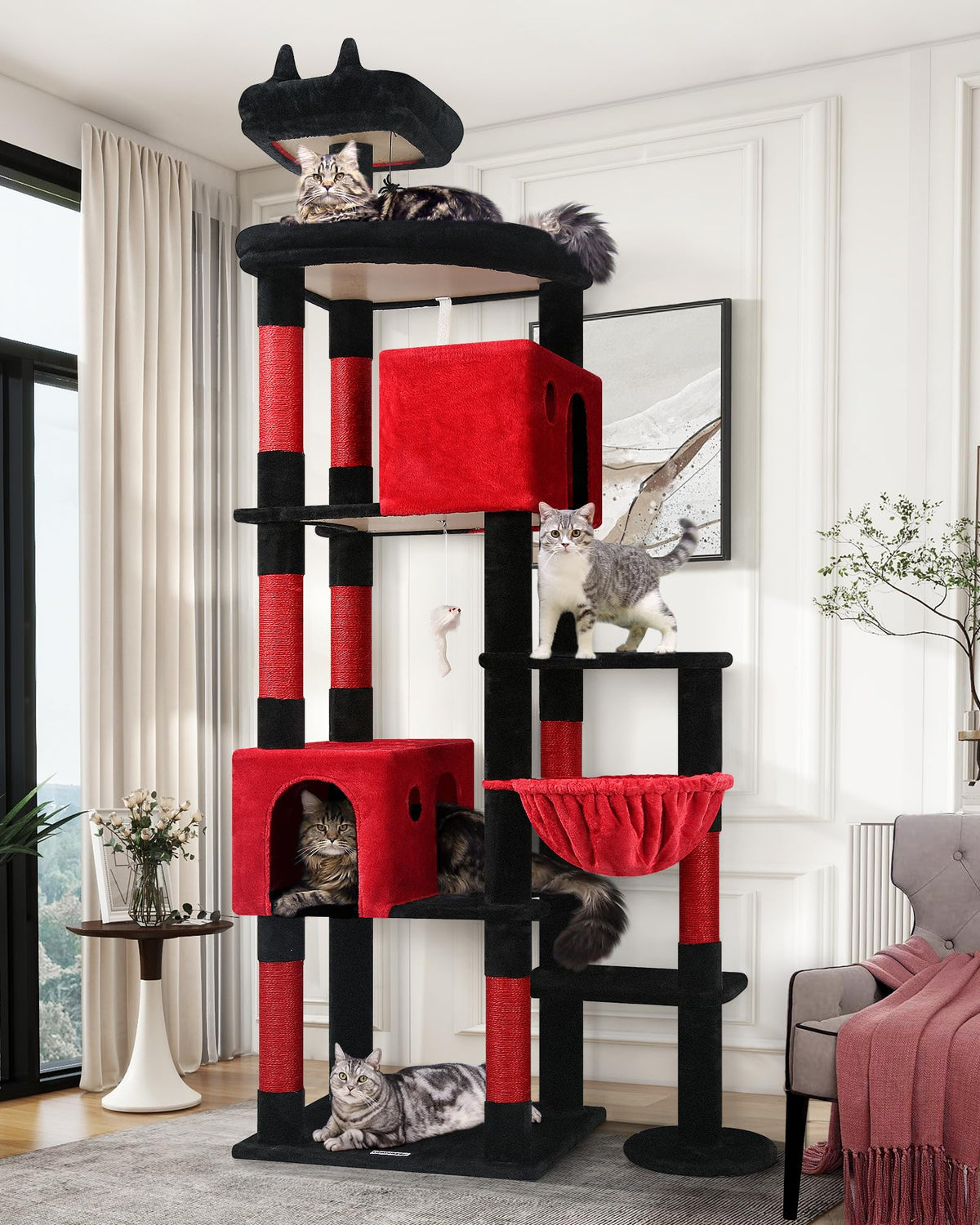 Globlazer Giant Cat Tree for Indoor Large Cats, 83in, F83, Dark Grey