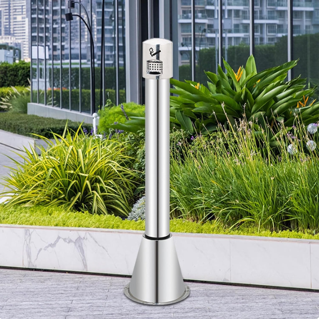 Standing Ashtray Outdoor for Patio, Large & Tall Outside Ashtrays for Cigarette Butt Receptacle Disposal, Commercial Metal Smokers Cigar Ash Tray Container with,B