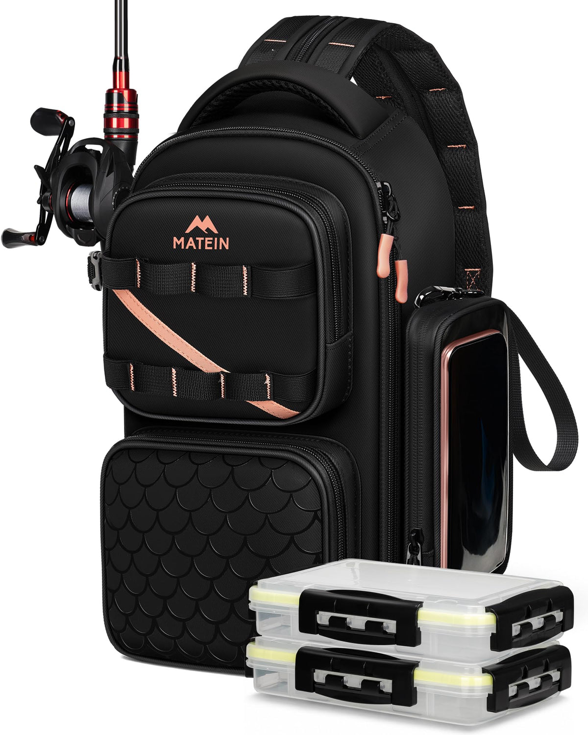 MATEIN Fishing Sling Bag with Phone Pouch, 3600 Tackle Box Backpack