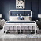 Yaheetech Queen Metal Platform Bed Frame, Victorian Headboard & Footboard