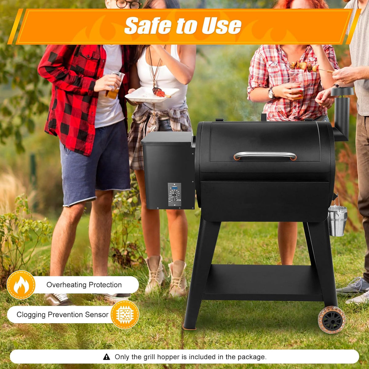 250W Electric Wood Pellet Smoker Grill Part,180 ℉ -500 ℉ Vertical Particle Smoking Machine W/Digital Temperature Controller,Automatic Oil Delivery & Ignition System For Grill,Smoke.