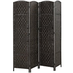 HOMCOM Room Divider 4-Panel, 6FT-Tall Folding Privacy Screen, Natural