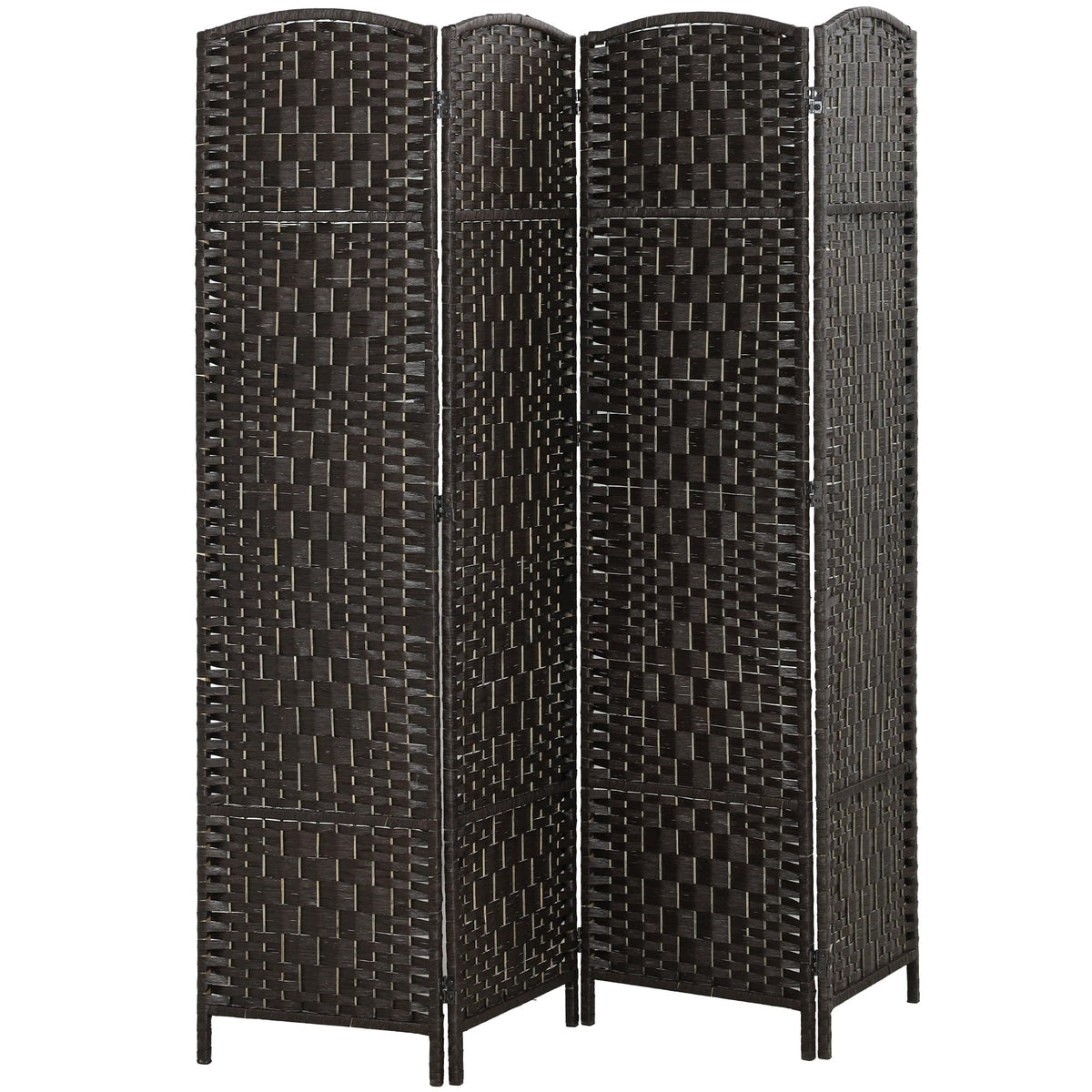 HOMCOM Room Divider 4-Panel, 6FT-Tall Folding Privacy Screen, Natural