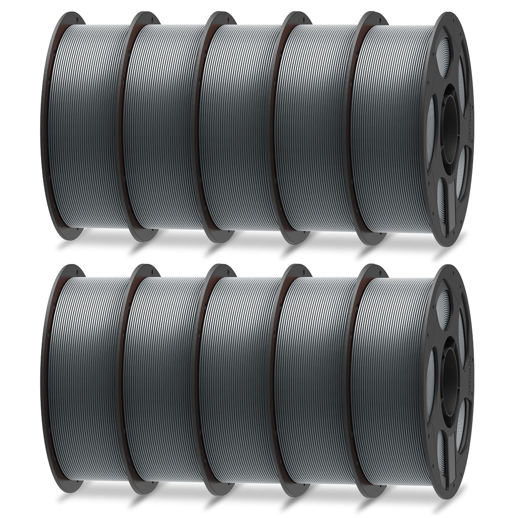 ANYCUBIC PLA Plus (PLA+), 3D Printer Filament 1.75mm Bundle, High Toughness, 1KG Spool, Black, White, Texture Grey, Pink, Red, Blue, Green, Orange, Yellow, Purple, 10KG in Total