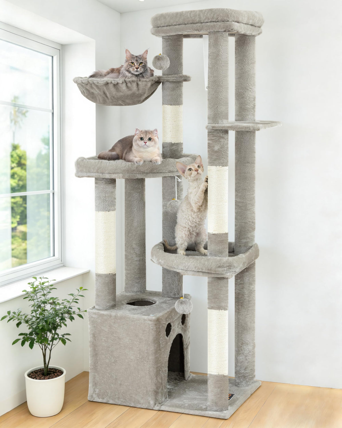 Cat Tree for Indoor Cats Large Adult, 84 in Extra Tall Heavy Duty Cat Tower