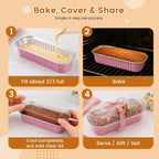 Mini Cake Pans with Lids, 600 Pack Pink 6.8oz for Picnic Desserts