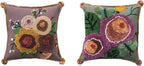 Creative Co-Op Embroidered Tufted Cotton Pillows, Multicolor, Set of 2