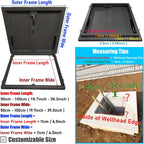 LXLZYXSF Heavy Duty Rooftop Vent Security Door, Galvanized Powder Coated Iron Roof Hatch Cover, Upward Lifting Attic Access Lid, Manhole/Cellars Cap Plate(60x60CM(23.6"x23.6"))