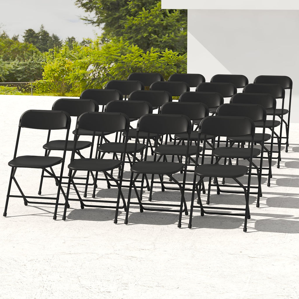 10 Pack White Folding Chairs for School Events Wedding Party Picnic