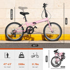 Betterland 20 inch Folding Bike, Foldable Bicycle for Adults with 7 Speed Derailleur, Lightweight Collapsible Bicycle for City Commuting, Fold Up Bike Men Women Teenagers