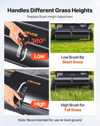 VEVOR Push Lawn Sweeper 26 Inch Leaf & Grass Collector 7 cu. ft. Hopper Bag