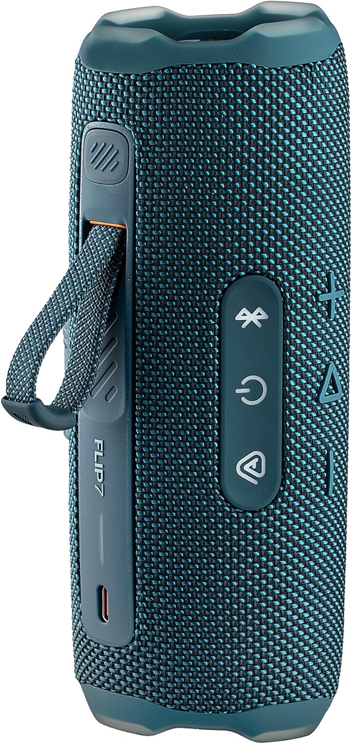 JBL FLIP 7 (Blue) Waterproof Portable Speaker Bundle with X-Halo Hardcase (Black)