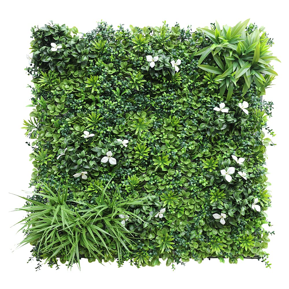 ECOOPTS 40"x40" Faux Ivy Privacy Fence Screen Artificial Boxwood Panels Topiary Hedge Plants for Indoor Outdoor Decoration, #6 Mixed Leave, 3 Packs
